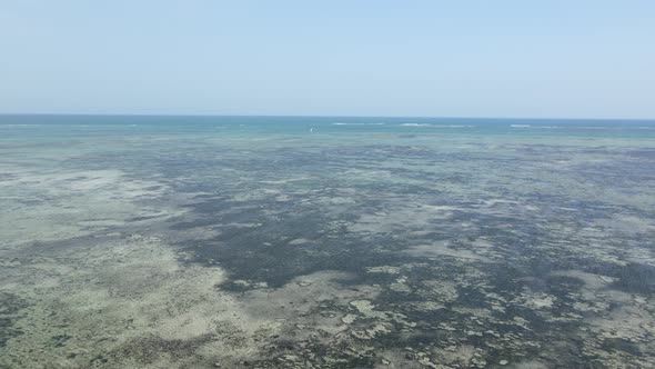 Ocean at Low Tide Near the Coast of Zanzibar Island Tanzania Slow Motion