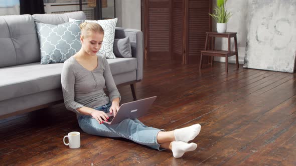 Young woman is resting at home