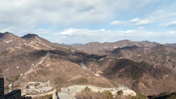 People Walk Along Remarkable Chinese Great Wall Timelapse