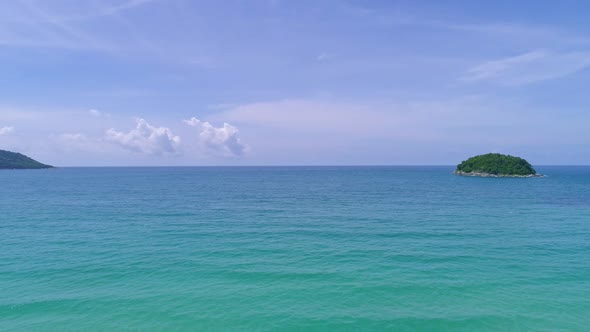 Tropical sea beautiful ocean water sea surface in summer day Aerial view drone camera