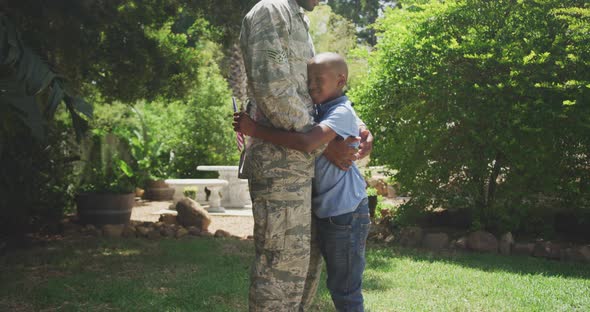 Father and son hugging each other