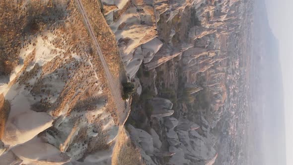 Vertical Video Cappadocia Landscape Aerial View