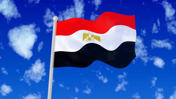 Egypt Flaying National Flag In The Sky