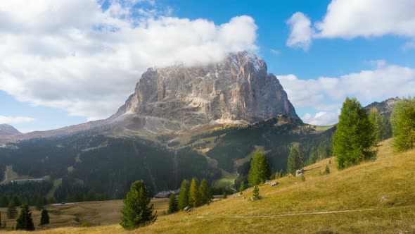 Time Lapse  Dolomites Langkofel Italy Landscape