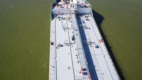 grey deck of oil tanker