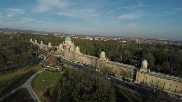 Aerial view of Mirogoj Cemetery, Zagreb