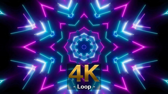 Neon Lamp VJ Light Loop 4K 01