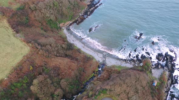 Aerial View of Kinnagoe Bay in County Donegal, Ireland