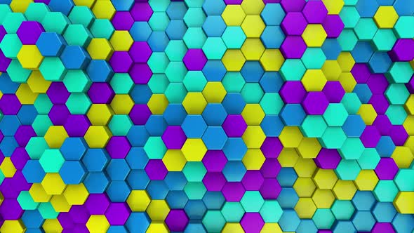 Hexagon Background Retro 80s