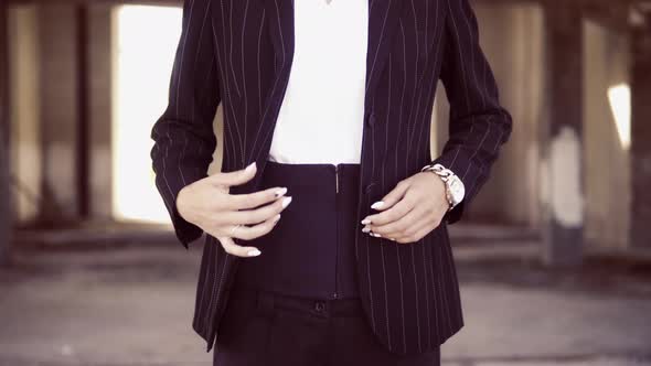 Female Details Button on Blazer