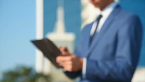 Businessman Using Touch Pad