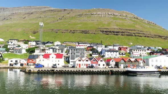 Ferry Arriving at the Port in Klaksvik