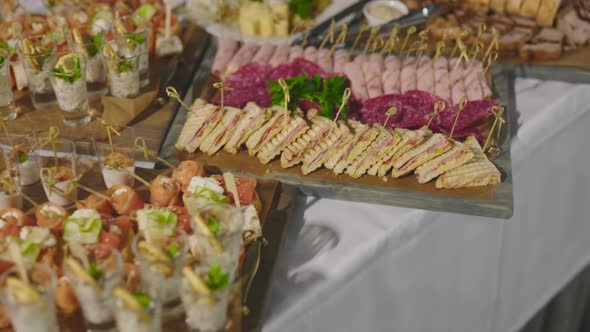 Snack Trays on a Large Table