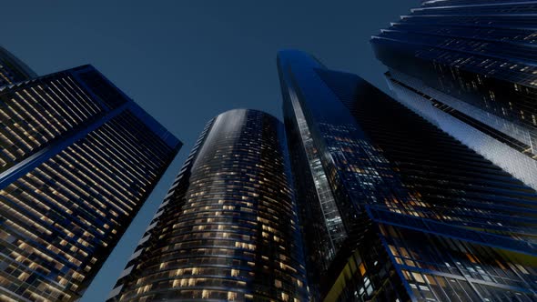 City Skyscrapers at Night