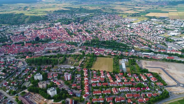 Aerial View Rottenburg Am Neckar, Germany