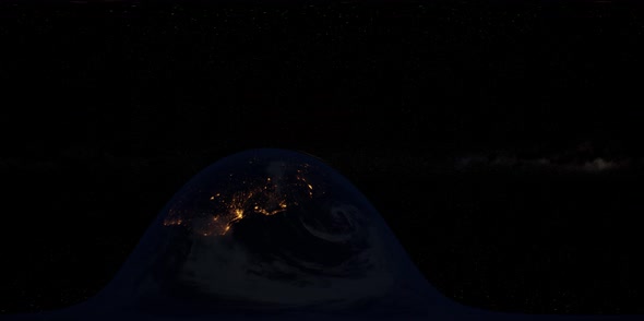 VR 360 Earth and Sun From Space