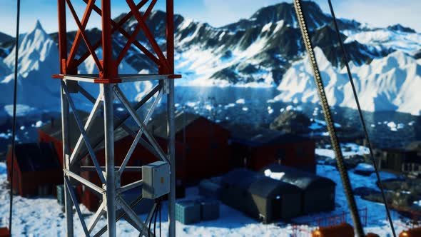 Science Station in Antarctica at Summer