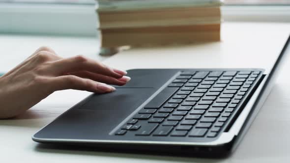 Internet Business Online Work Hand Laptop Touchpad