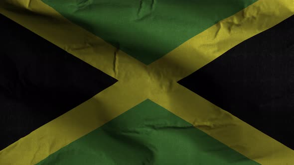 Jamaica Flag Textured Waving Background 4K