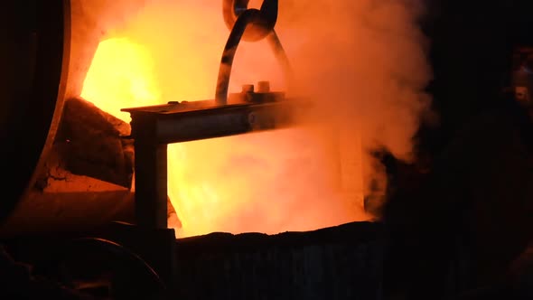 Smelting works at metallurgical enterprise