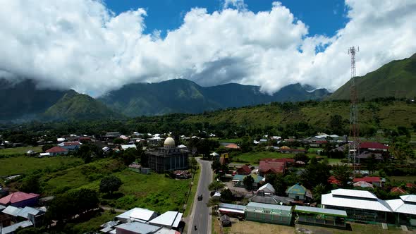 Aerial view of some agricultural fields in Sembalun