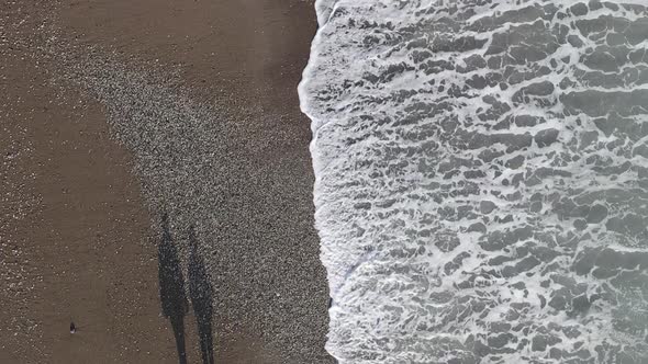 Vertical Video Sea Near the Coast  Closeup of the Coastal Seascape