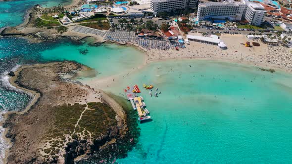 Aerial View of Beautiful Nissi Beach in Ayia Napa