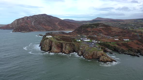 Aerial View Fort Dunree Lighthouse Inishowen Peninsula  County Donegal Ireland