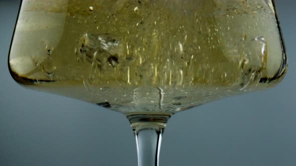 Sparkling Wine Bubbles Glass Closeup