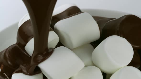 Marshmallow with chocolate, Slow Motion