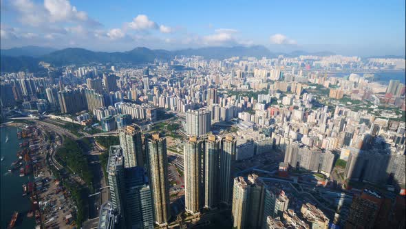 Beautiful building and architecture around Hong kong city skyline