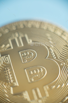 itcoin, BTC, Bit Coin. Macro shot of Bitcoin Blockchain technology, bitcoin mining concept. Soft selective focus