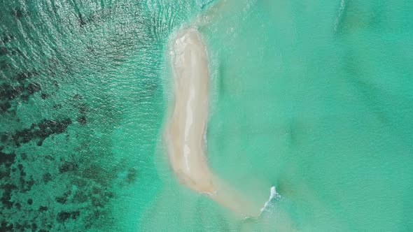 Aerial top view travel of exotic resort beach time by blue sea with white sandy background of a dayo