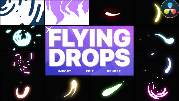 Flying Drops | DaVinci Resolve