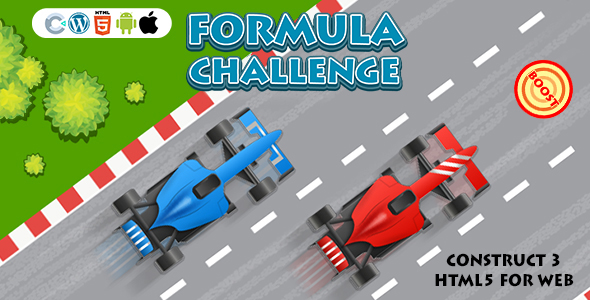 Formula Challenge Game (Construct 3 | C3P | HTML5) Racing Game