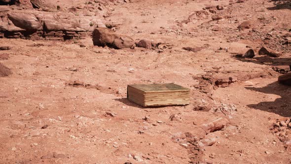 Old Book in Red Rock Desert