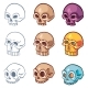 Vector Set of Cartoon Skull Icons - GraphicRiver Item for Sale