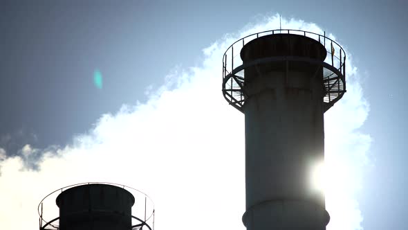 Smoke Comes From the Chimney. Air Pollution. Ecology. Kyiv. Ukraine.