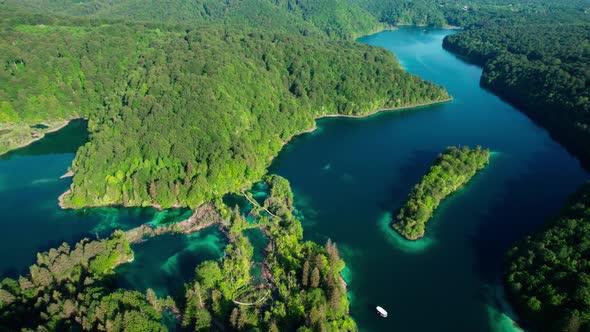 The stunning Plitvice Lakes National Park, Croatia. Unique blue lakes. Natural beauty