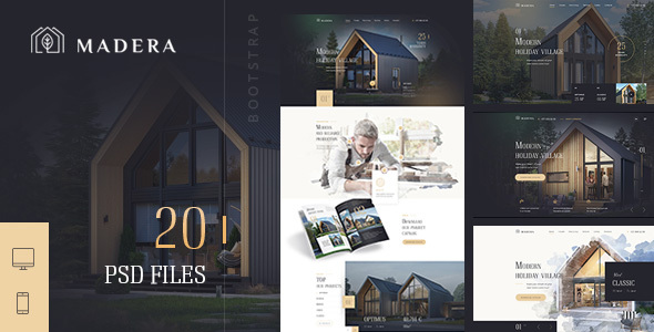 Madera - Construction of Barn Houses PSD Template