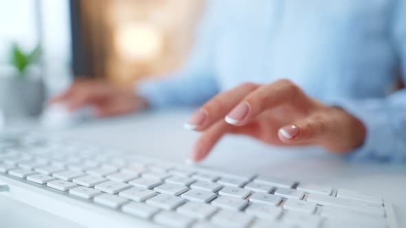 Female Hands Typing Credit Card Number on Computer Keyboard. Woman Making Online Purchase. Online