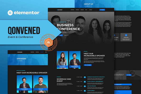 Qonvened - Event & Conference Elementor Template Kit