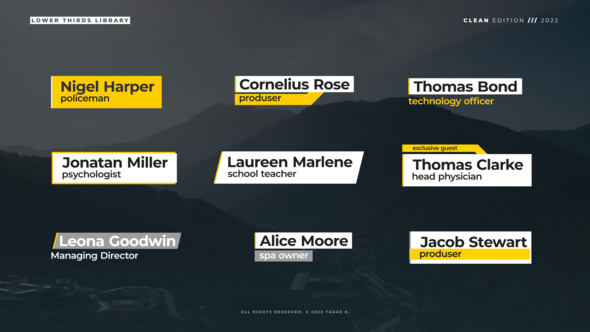 Lower Thirds Clean | After Effects