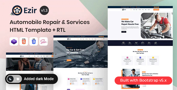 Ezir – Auto Repair Services Bootstrap 5 Template