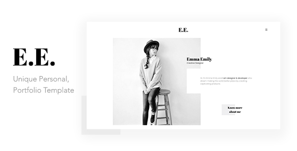 E.E. - Unique Personal Portfolio Template