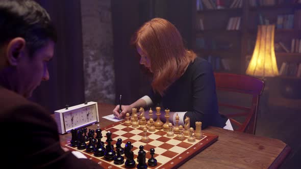 Red Hair Girl Chess Player