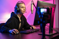 Professional e-sport gamer girl streaming and plays online video game on PC - PhotoDune Item for Sale