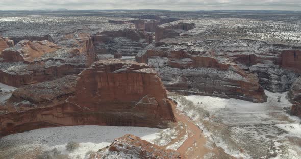 Snow covered sandstone canyons