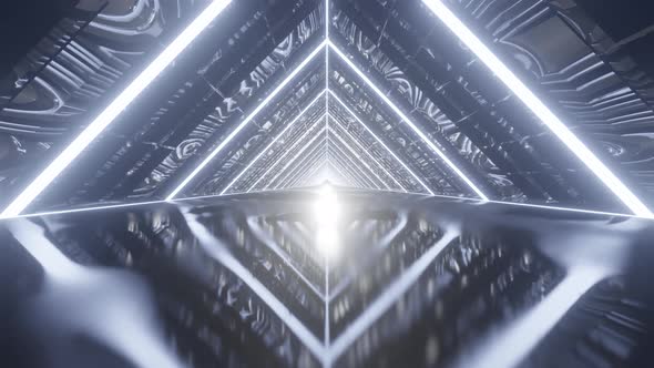 Steel Gray Rhombus In Space Tunnel Vj Loop Background 4K