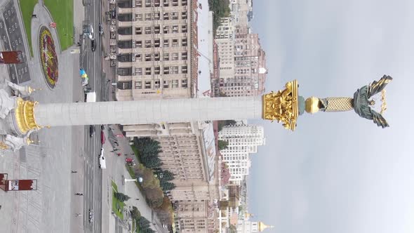 Vertical Video Kyiv Ukraine Independence Square Maidan